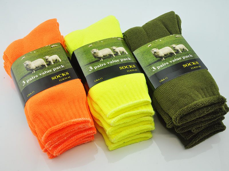 (12 Pairs) High Visible Safety Work Socks Cushioned Socks