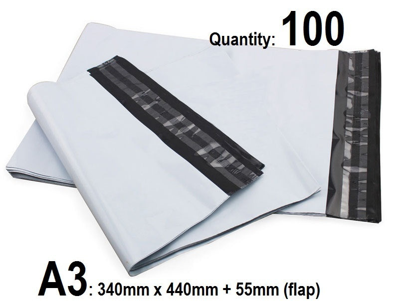 100 X A3 Heavy Duty ( 340 x 440)- Courier Mail Bags