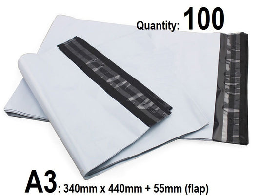 100 X A3 Heavy Duty ( 340 x 440)- Courier Mail Bags