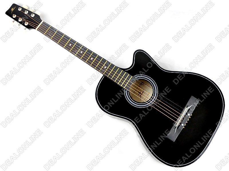 BLACK 38C Wooden Acoustic Guitar