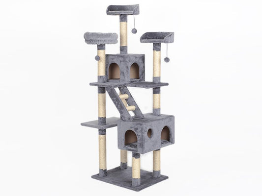 173CM High - Cat Tree House Scratching Post Condo - Grey
