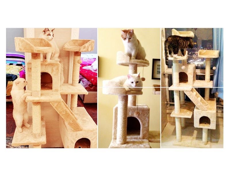 173CM High - Cat Tree House Scratching Post Condo - Grey