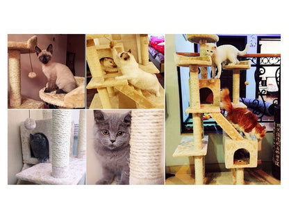 173CM High - Cat Tree House Scratching Post Condo - Grey