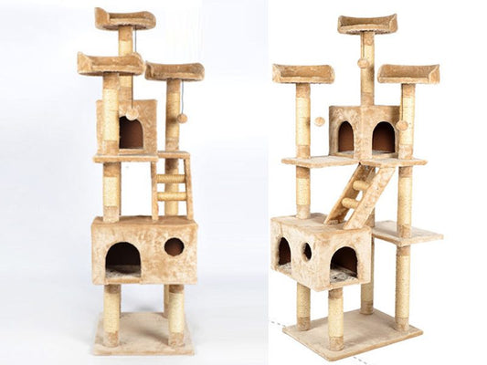 173CM High - Cat Tree House Scratching Post Condo - Grey