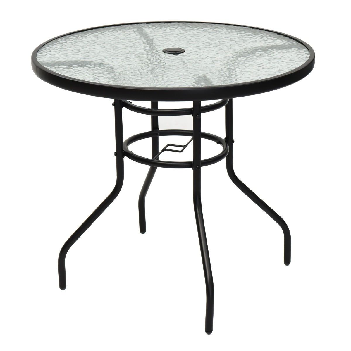 80CM Quality Tempered Glass Round Garden Table