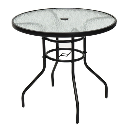 80CM Quality Tempered Glass Round Garden Table