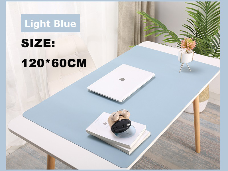 Blue- 120*60 cm PU Leather Desk Mat Computer Laptop Keyboard Mouse Pad