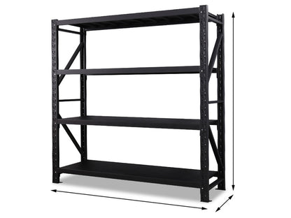 160X150X50CM Black STORAGE SHELVING WAREHOUSE SHELF SHELVES RACKING RACKS