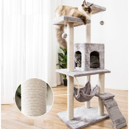 125CM Cat Tree House Scratching Post Condo - GREY