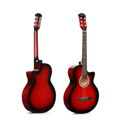 41" Red Wooden Acoustic Guitar