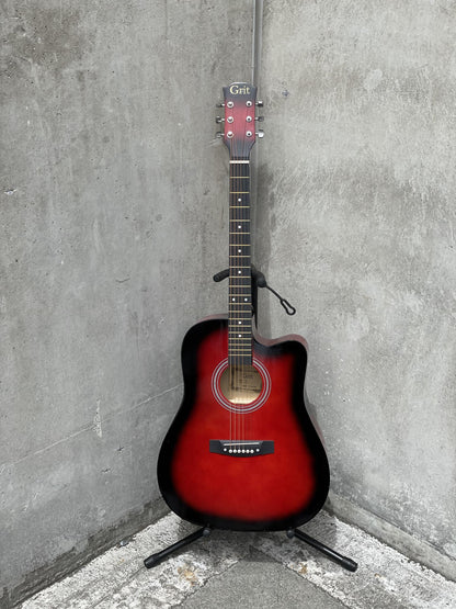 41" Red Wooden Acoustic Guitar