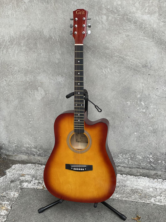 41" Orange Wooden Acoustic Guitar