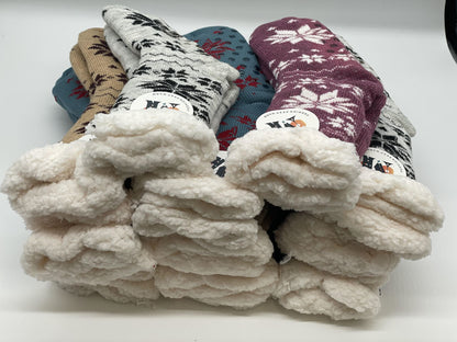6 Pairs Women Slipper Fuzzy Socks Winter Super Warm Soft Socks with Grippers