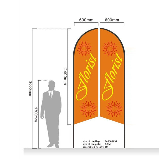 'FLORIST' 3.4m Commercial Feather Banner Flag