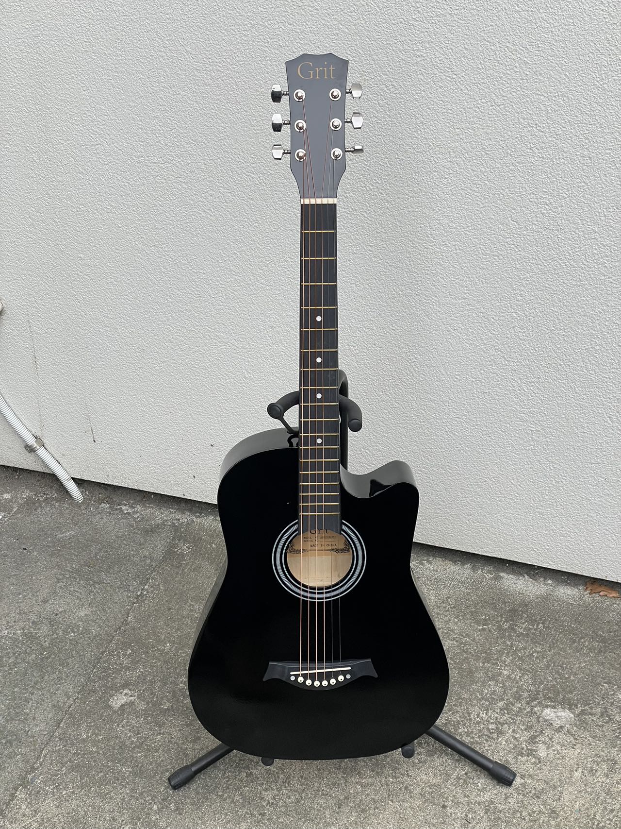 BLACK 38C Wooden Acoustic Guitar