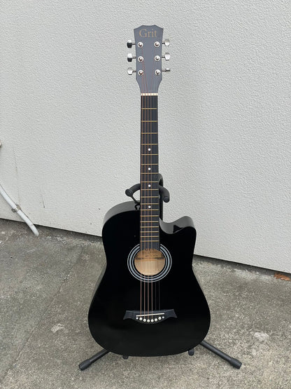 BLACK 38C Wooden Acoustic Guitar