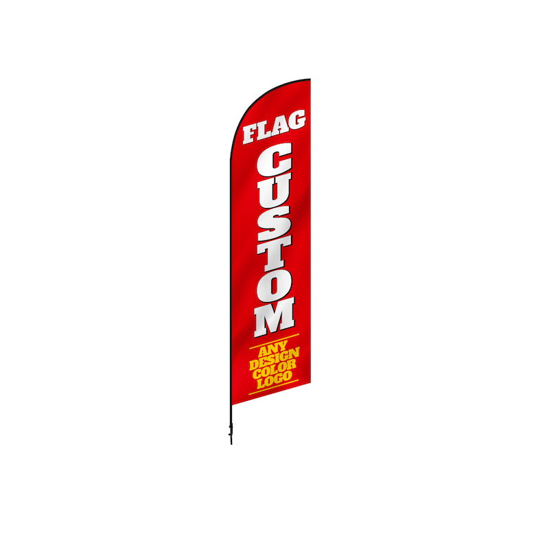 CUSTOM MADE 3.4m Double Sided Feather Flag