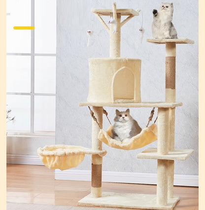 Cat Tree Scratching Post with Mouse 125CM BEIGN