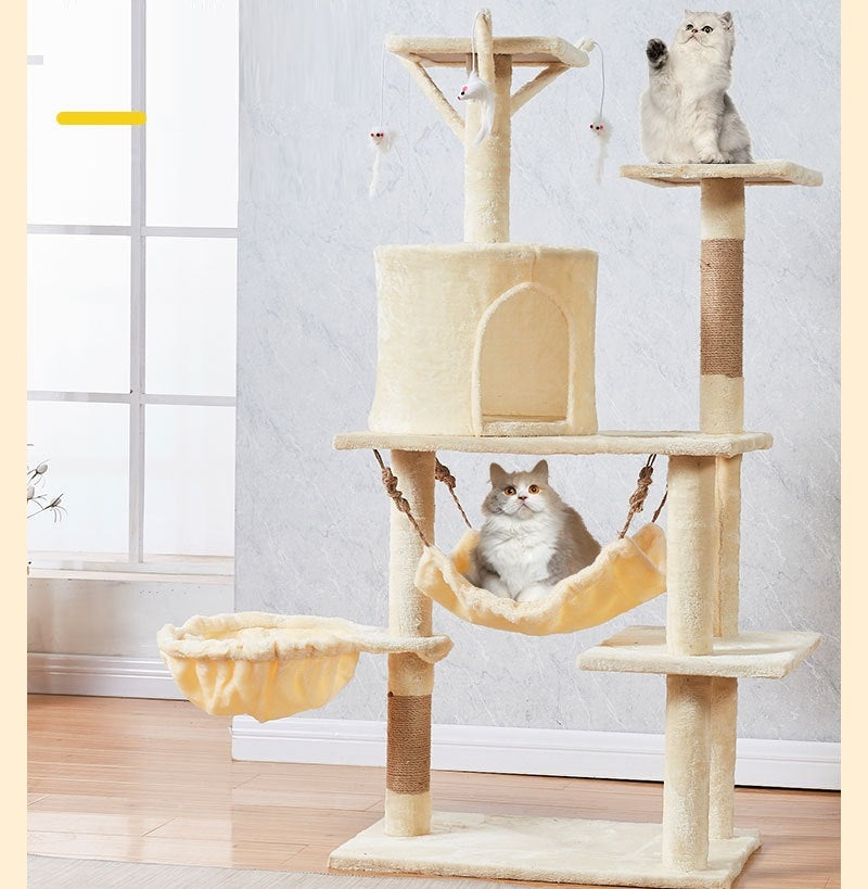 Cat Tree Scratching Post with Mouse 125CM BEIGN