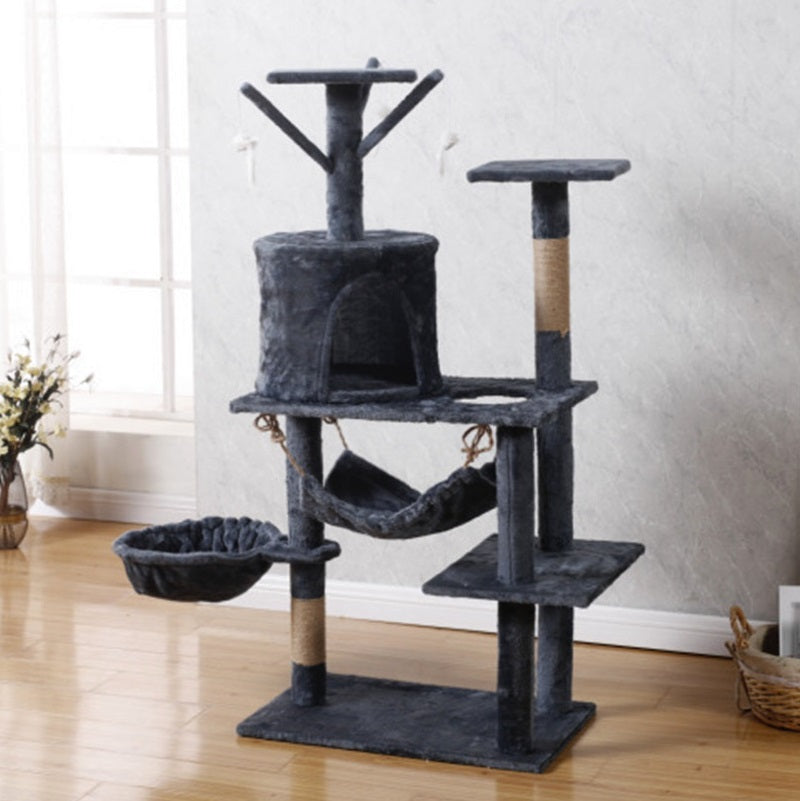 Cat Tree Scratching Post with Mouse 125CM GREY