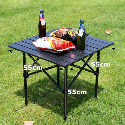 Portable Folding Camping Square Table 55X55X50cm With 2 Outdoor Foldable Chair