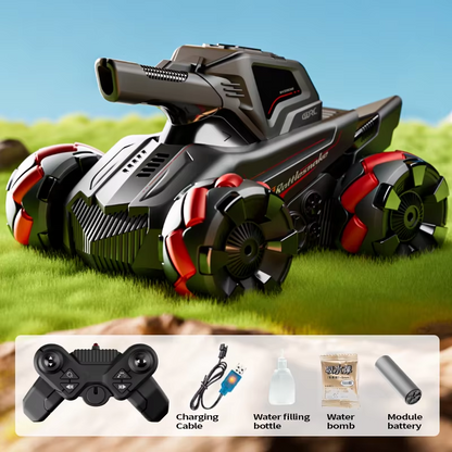 4WD Gesture Control RC Tank | Water Bomb Spray, 15km/h Speed | 2.4GHz Remote | Kids/Adults