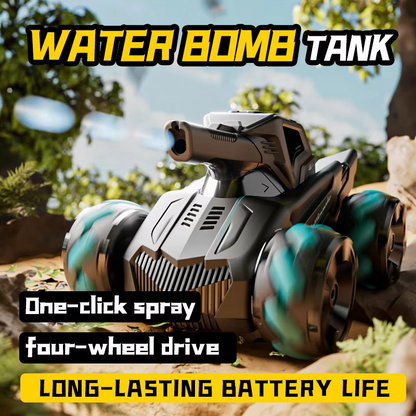 4WD Gesture Control RC Tank | Water Bomb Spray, 15km/h Speed | 2.4GHz Remote | Kids/Adults