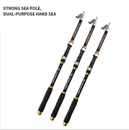 Telescopic Fishing Rod, Fiber Portable Collapsible Fishing Pole 97% Carbon Red Size 2.1/2.7/3M