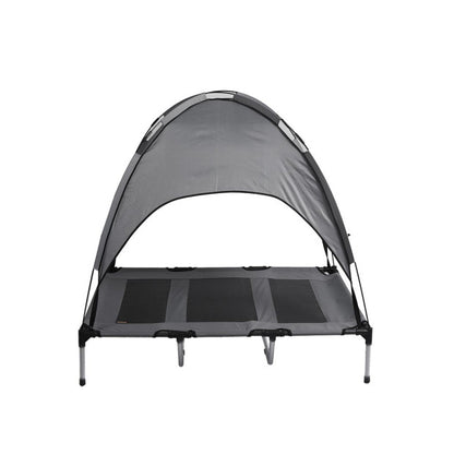 XL Elevated Dog Bed with Canopy | Sun Shade, Portable Camping Cot | Indoor/Outdoor for Small-Medium Pets