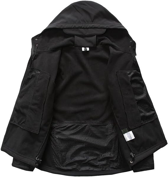 BLACK Men's Military Tactical Soft Shell Jacket Coat Water Resistant Windbreaker