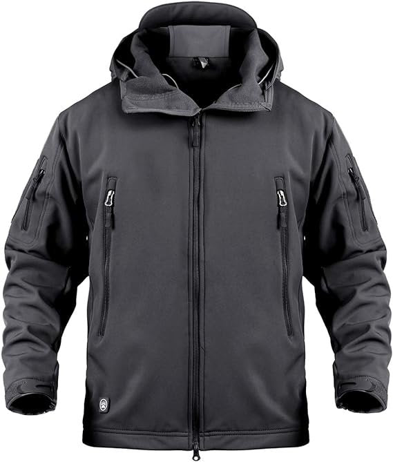 BLACK Men's Military Tactical Soft Shell Jacket Coat Water Resistant Windbreaker