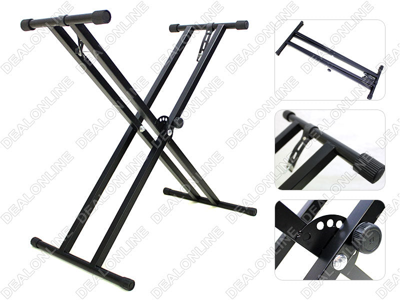 Keyboard X-style Adjustable Padded Bench With Foldable Double-X Shaped Stand