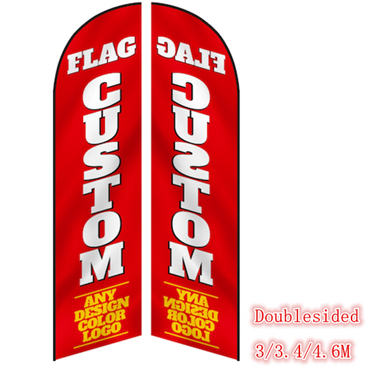 CUSTOM MADE 3.4m Double Sided Feather Flag