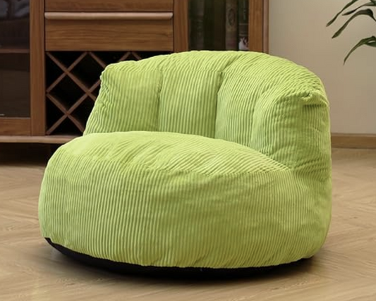 Corduroy Single Sofa with Wide Backrest GREEN