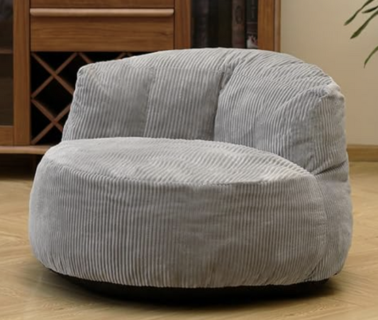 Corduroy Single Sofa with Wide Backrest GREY