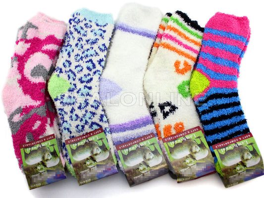 (12 Pairs) Women's Soft & Warm Fleece Socks
