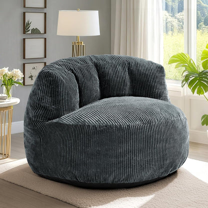 Corduroy Single Sofa with Wide Backrest GREEN