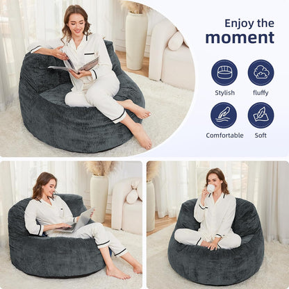 Corduroy Memory Foam Sofa with Wide Backrest NAVY