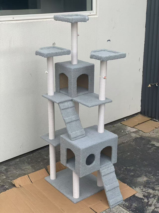 185CM High Cat Tree House Scratching Post Condo - Grey