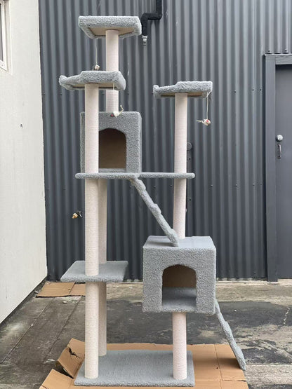185CM High Cat Tree House Scratching Post Condo - Grey