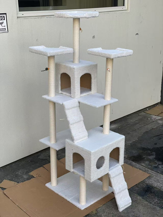 185CM High Cat Tree House Scratching Post Condo - White