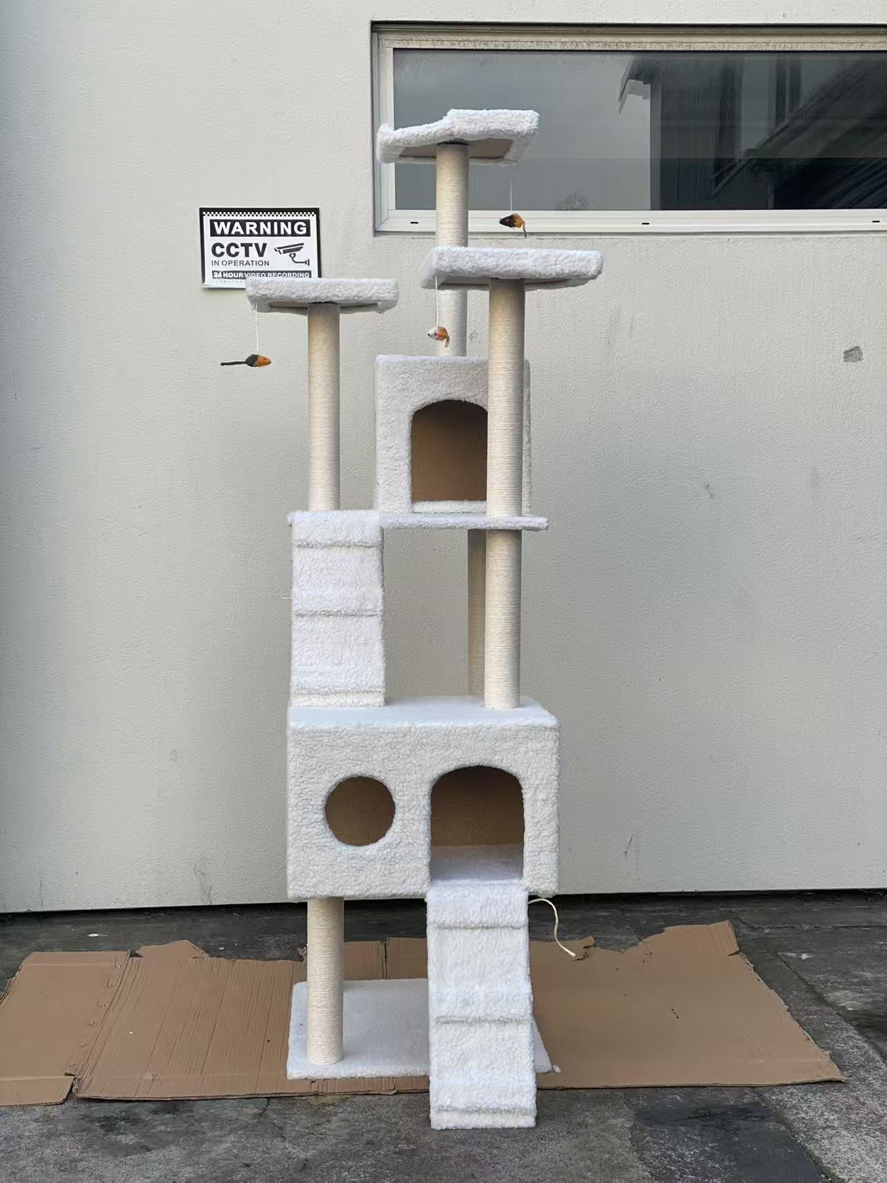 185CM High Cat Tree House Scratching Post Condo - White