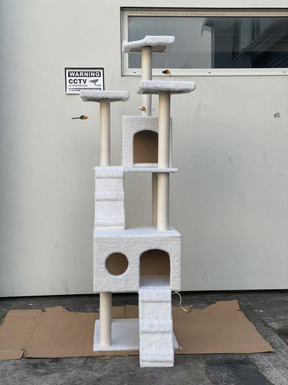 185CM High Cat Tree House Scratching Post Condo - White