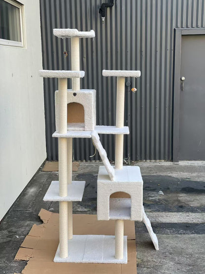 185CM High Cat Tree House Scratching Post Condo - White