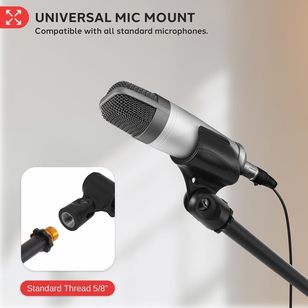 Microphone Stand - Tripod Base Adjustable Height