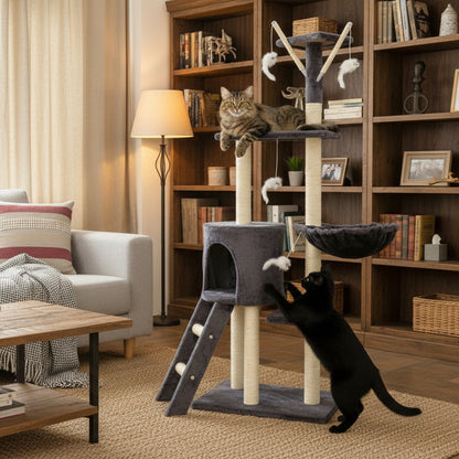 148cm Cat Tree House Scratching Post Condo - Dark GREY