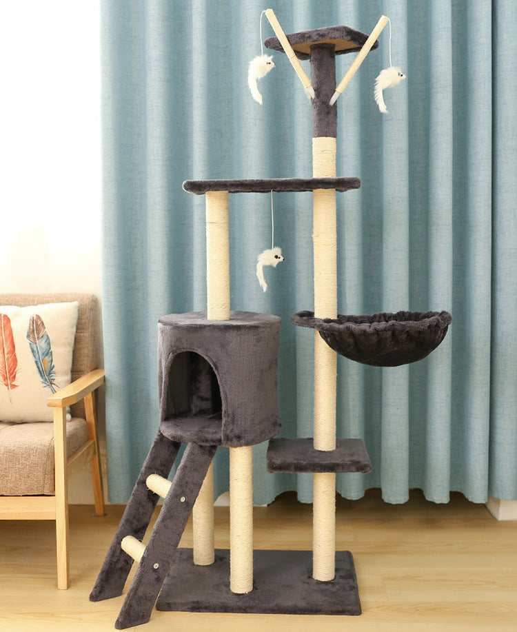 148cm Cat Tree House Scratching Post Condo - Dark GREY