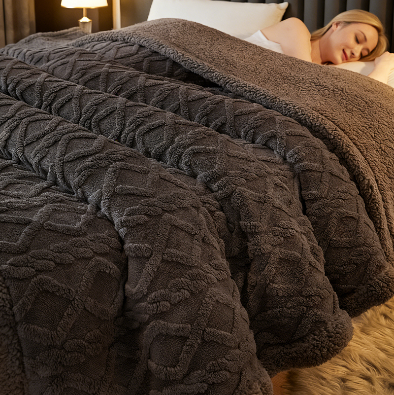 Thicken Flannel Fleece Blanket Soft Luxury Comfy Plush Winter Warm 200cm