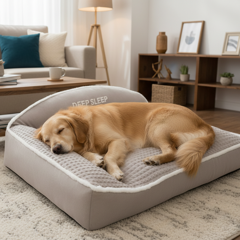 Dog Bed Super Large 120cm Dog Couch Thick & Warm Grey