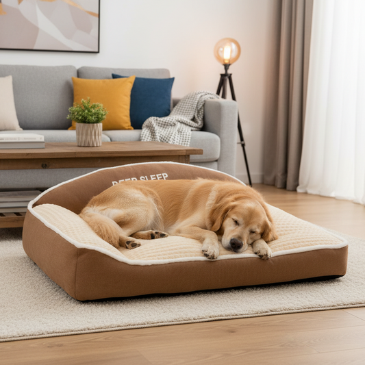 Dog Bed Super Large 120cm Dog Couch Thick & Warm Brown